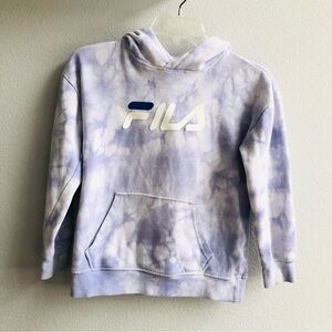 Fila Youth Pullover Hoodie Lavender Lilac Tie Dye Girl size 7/8